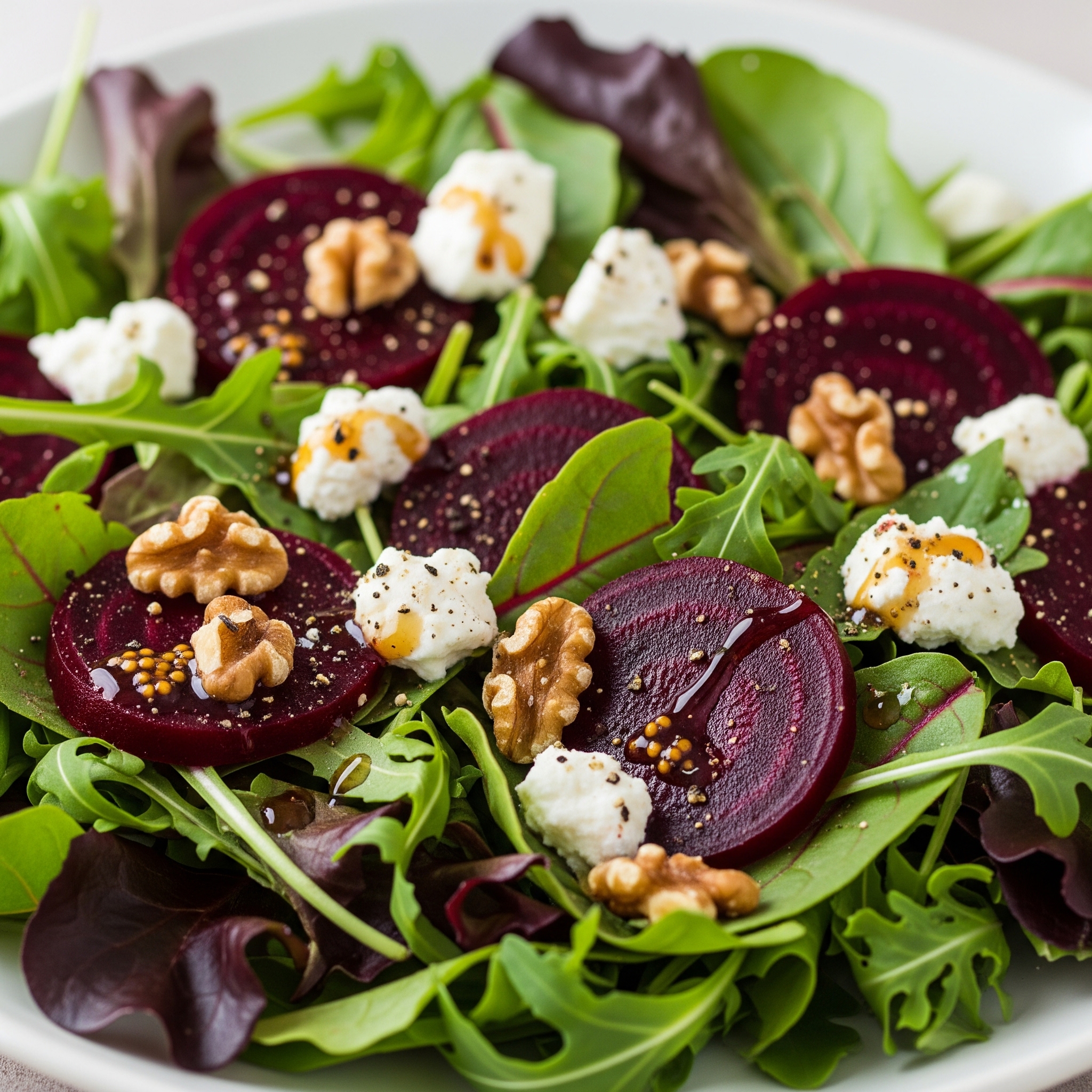 Beetroot & Goat Cheese Salad with Walnuts