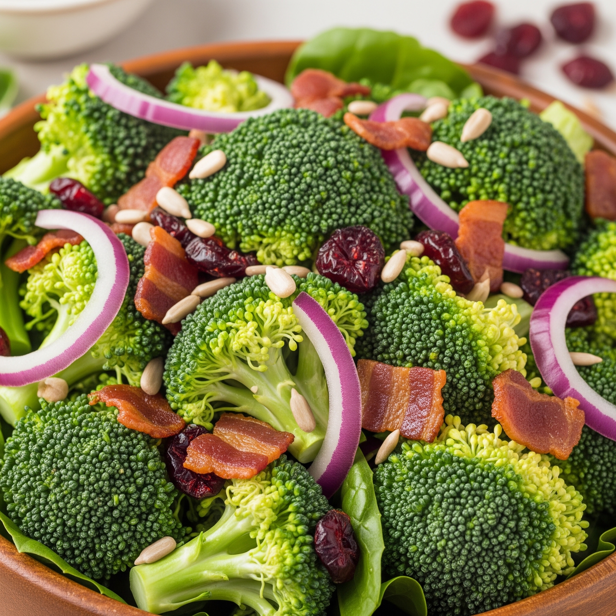 Classic Broccoli Salad with Cranberries & Bacon