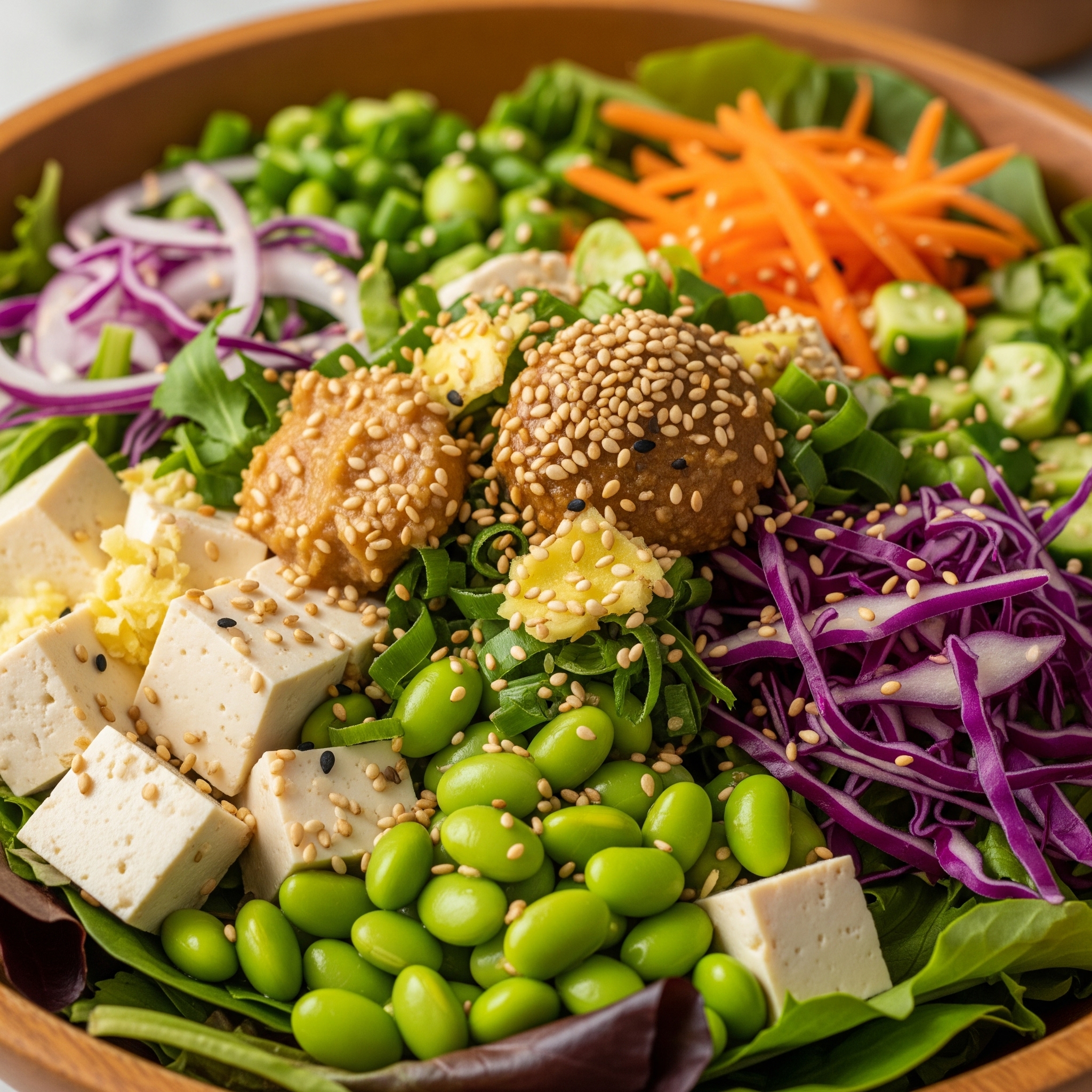 Sesame Tofu & Edamame Salad