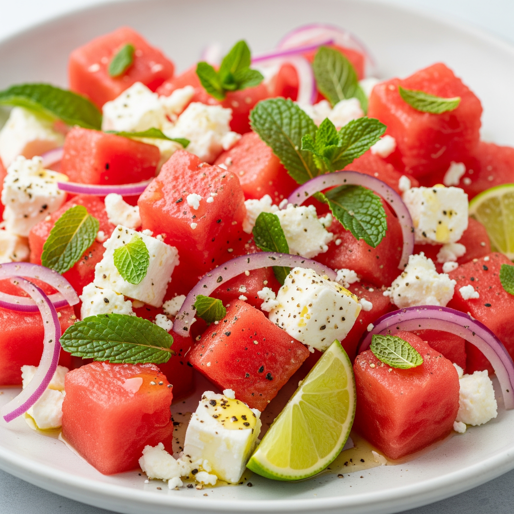 Watermelon, Feta & Mint Salad